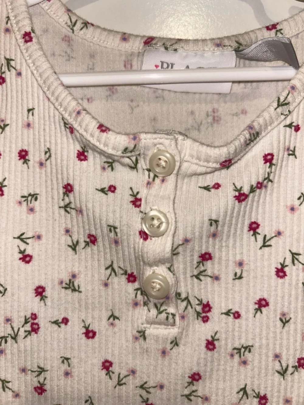 The Children’s Place Girls Floral Ribbed Henley Top Size 5/6 Small